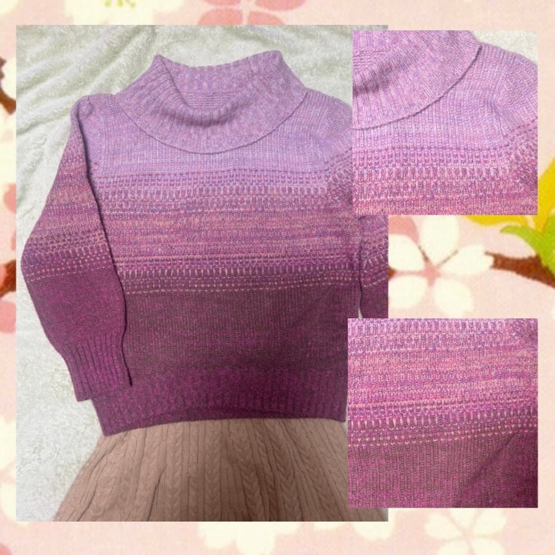 일본빈티지 하구미 모리걸 코디세트 (크로셰 뜨개 스카프 + 니트 상품이미지4