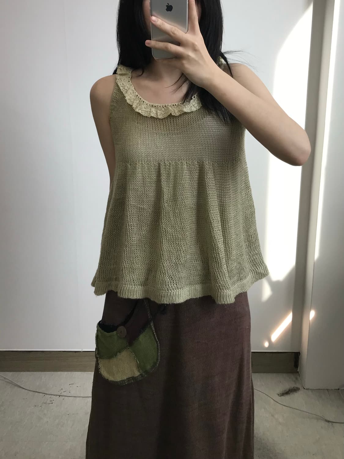 빈티지 프릴 니트 슬리브리스 나시 상품이미지1