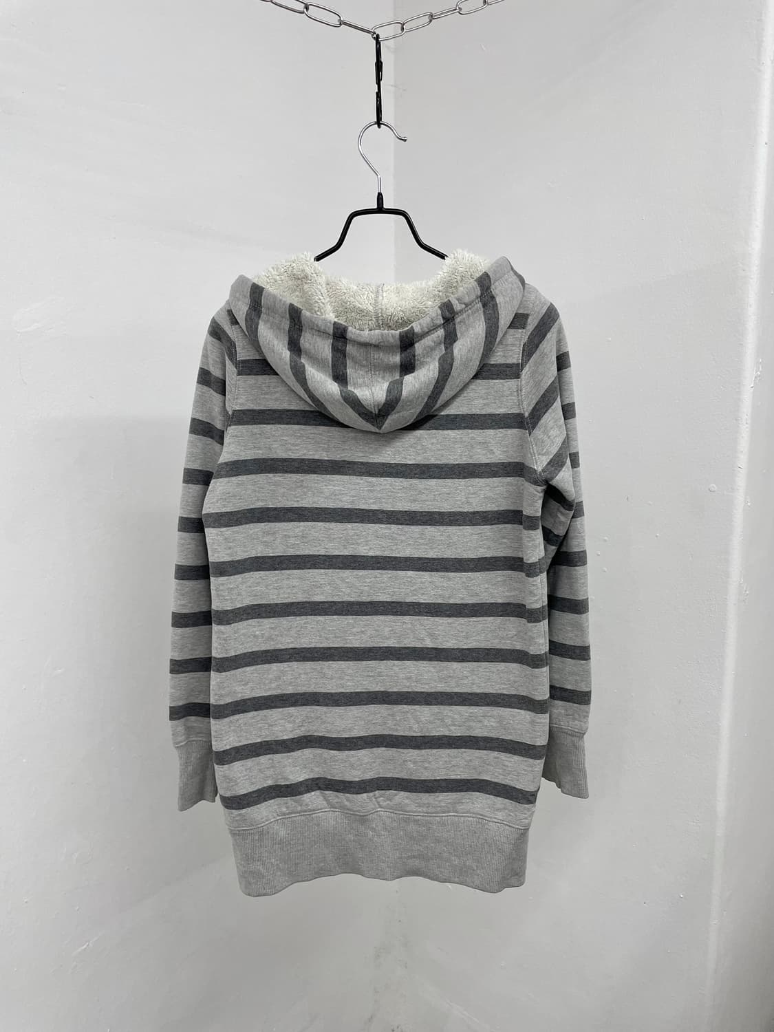 너드 스트라이프 투웨이 퍼 후드집업 상품이미지6