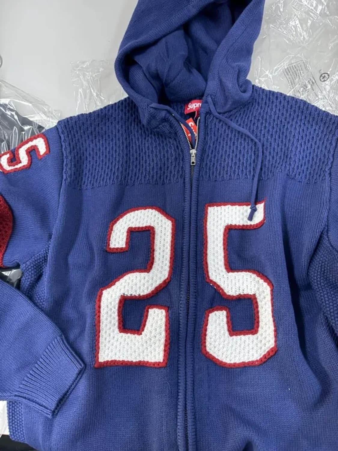 슈프림 스포츠 집업 후드 스웨터 네이비 - 25SS 상품이미지2