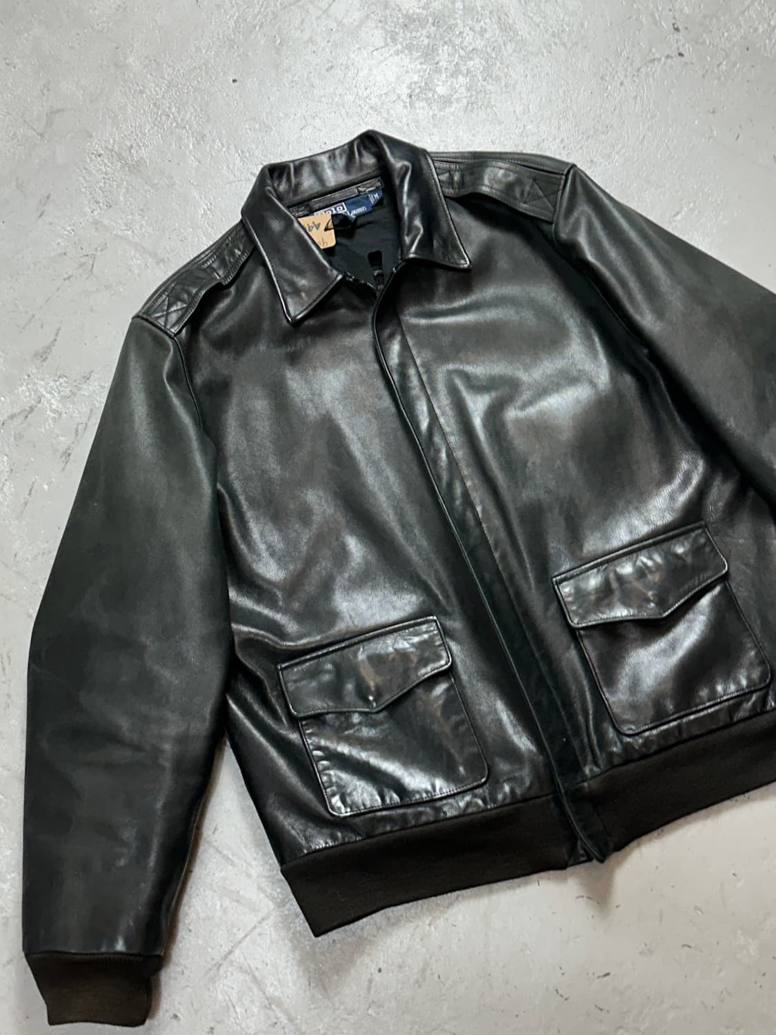 90's 빈티지 폴로 블루라벨 A2 레더 자켓 빈티지 레더 자켓 상품이미지5