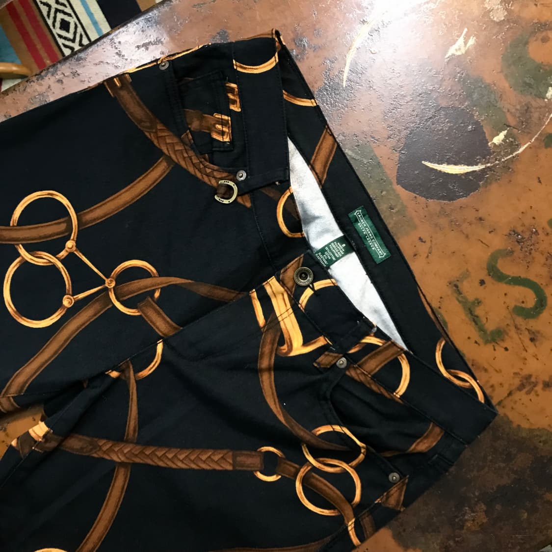 폴로랄프로렌 블랙 체인 프린팅 팬츠 허리 31 사이즈 상품이미지4