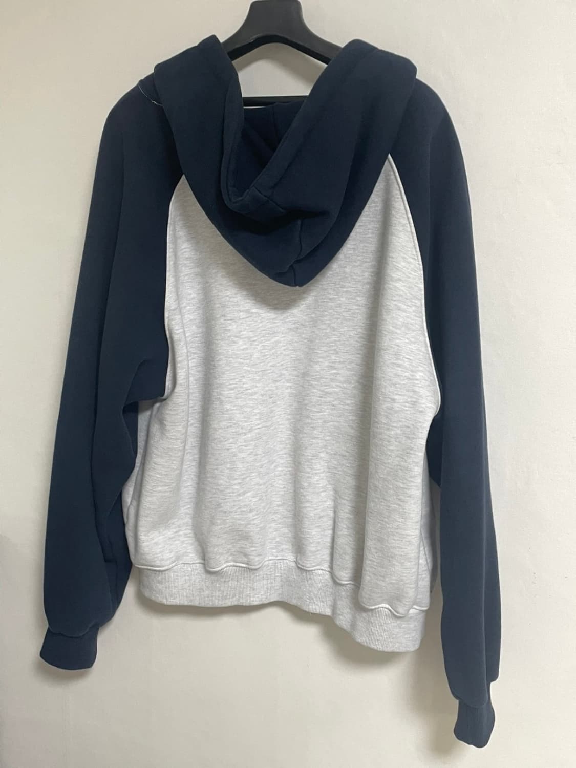 기모 오버핏 배색 후드집업 상품이미지2