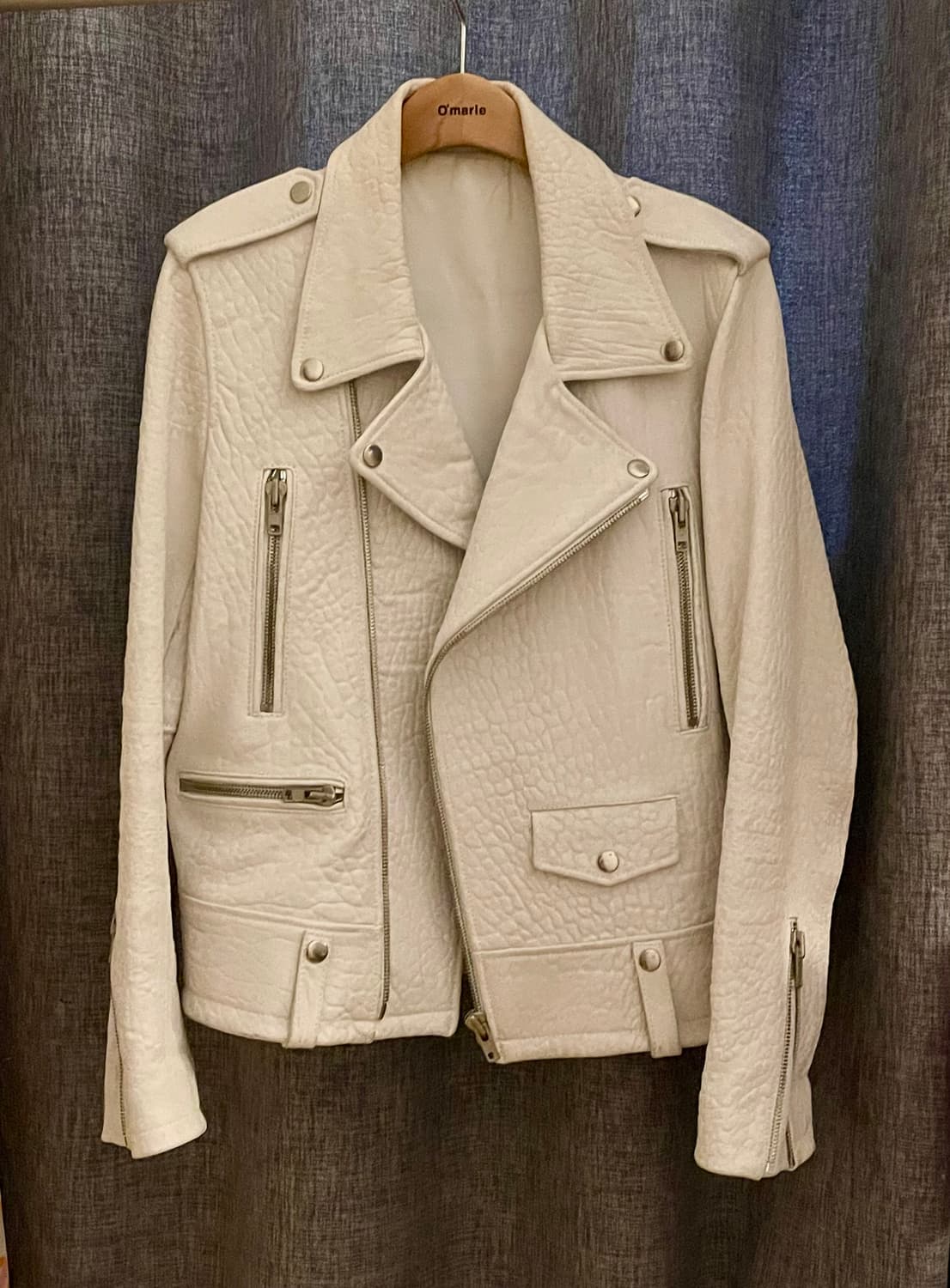 리얼 램스킨 라이더자켓 / 화이트 상품이미지1