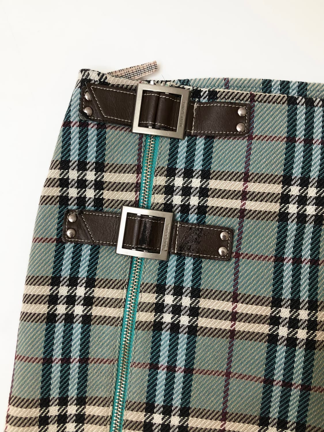 Burberry 버버리 블루라벨 민트 체크 미디 스커트 상품이미지1