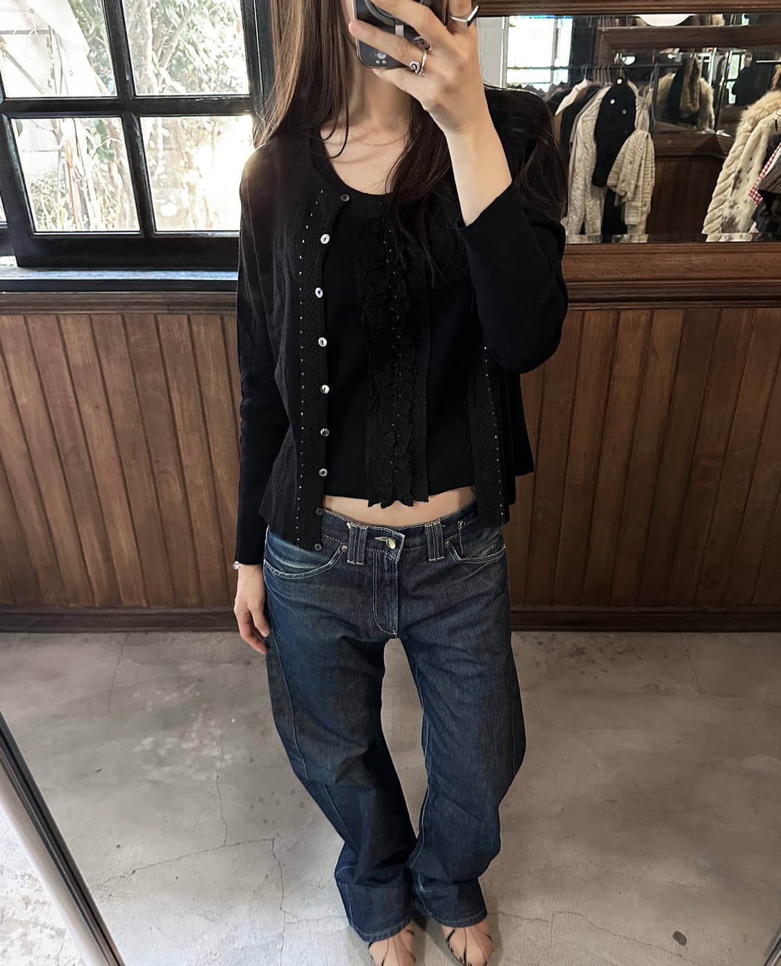 LANVIN lace knit cardigan sleeveless set 상품이미지2