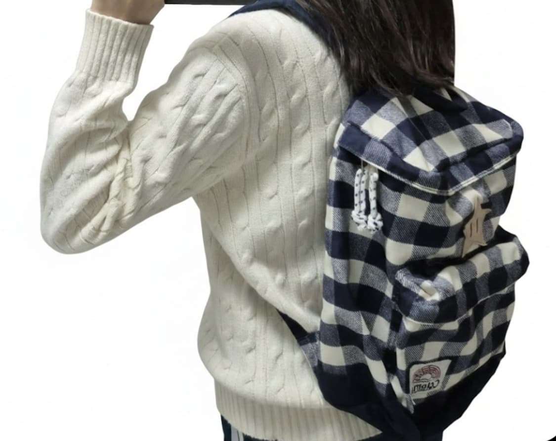 일본 콜맨 체크 미니 백팩/체크무늬 희귀 coleman 빈티지가방 상품이미지3