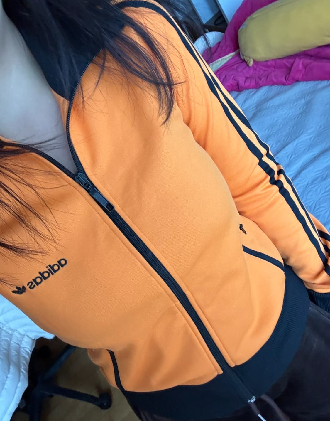 아디다스 주황색 크롭 져지 xs 상품이미지1