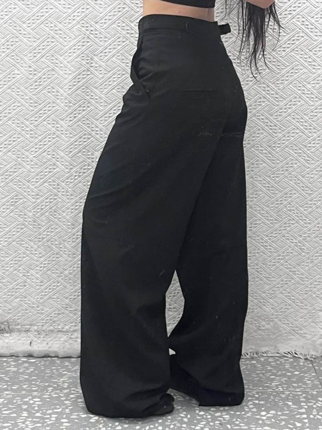 자라 모던 시크 빈티지 벨티드 와이드 슬랙스 바지 XS C10234 상품이미지2