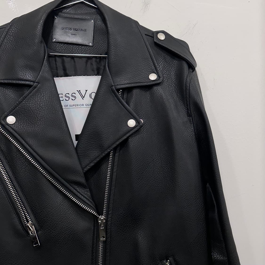 드레스볼륨 에코레더 무광 라이더 자켓 상품이미지1