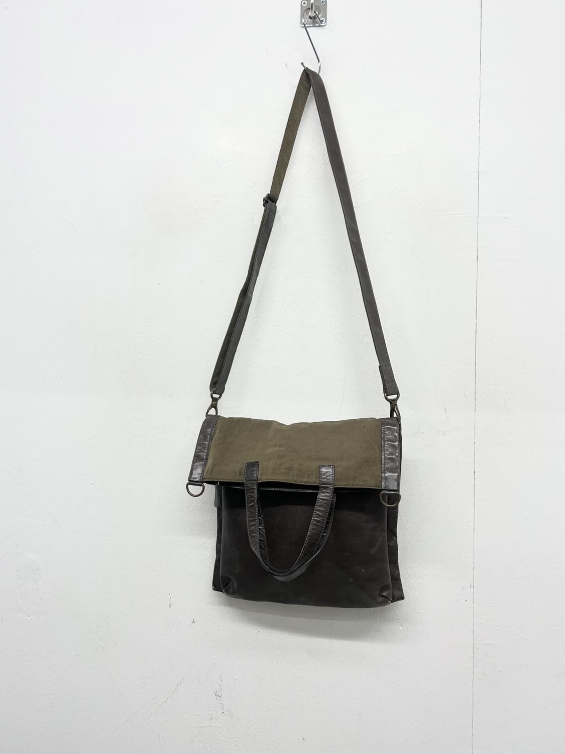 JPN B.STUFF 가죽/캔버스 크로스 토트백 상품이미지2