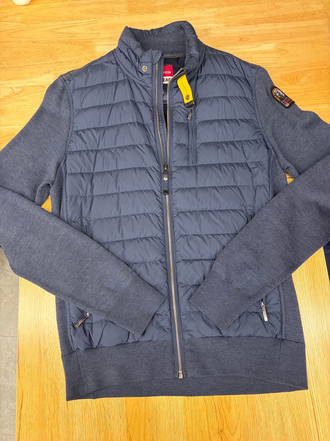 [L] 파라점퍼스 패딩 니트 집업 블루 상품이미지1