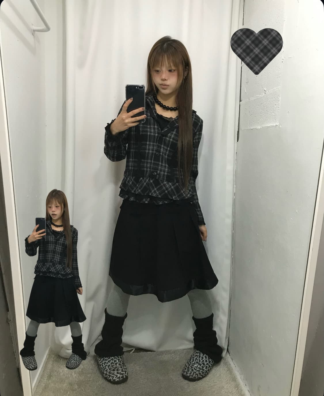 🖤체크 프릴 코디 세트 🖤 상품이미지1