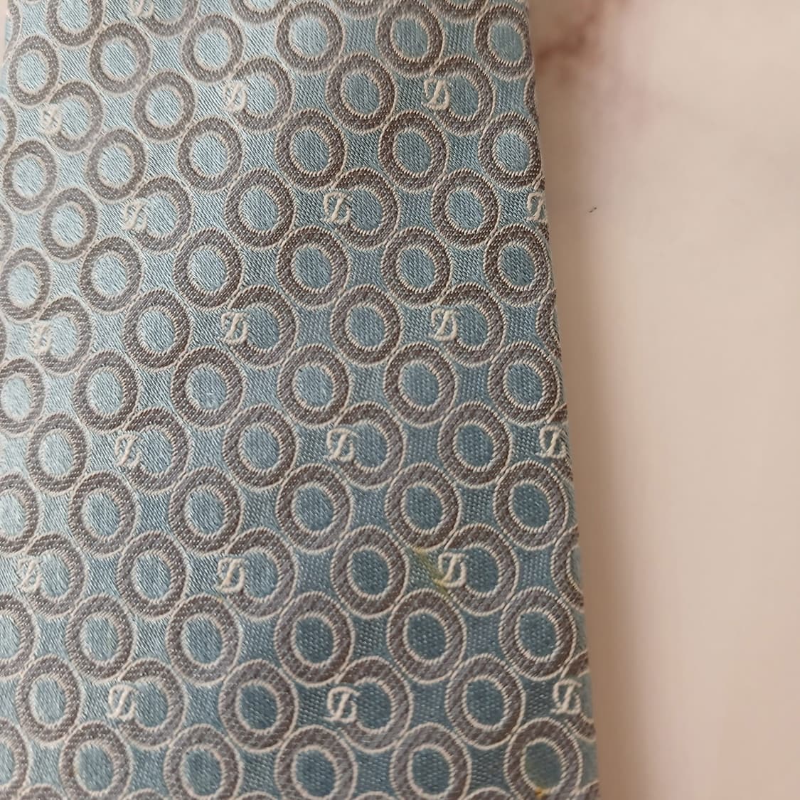 듀퐁 실크 스카이블루 서클 패턴 넥타이 8.5cm B등급 A18973 상품이미지10