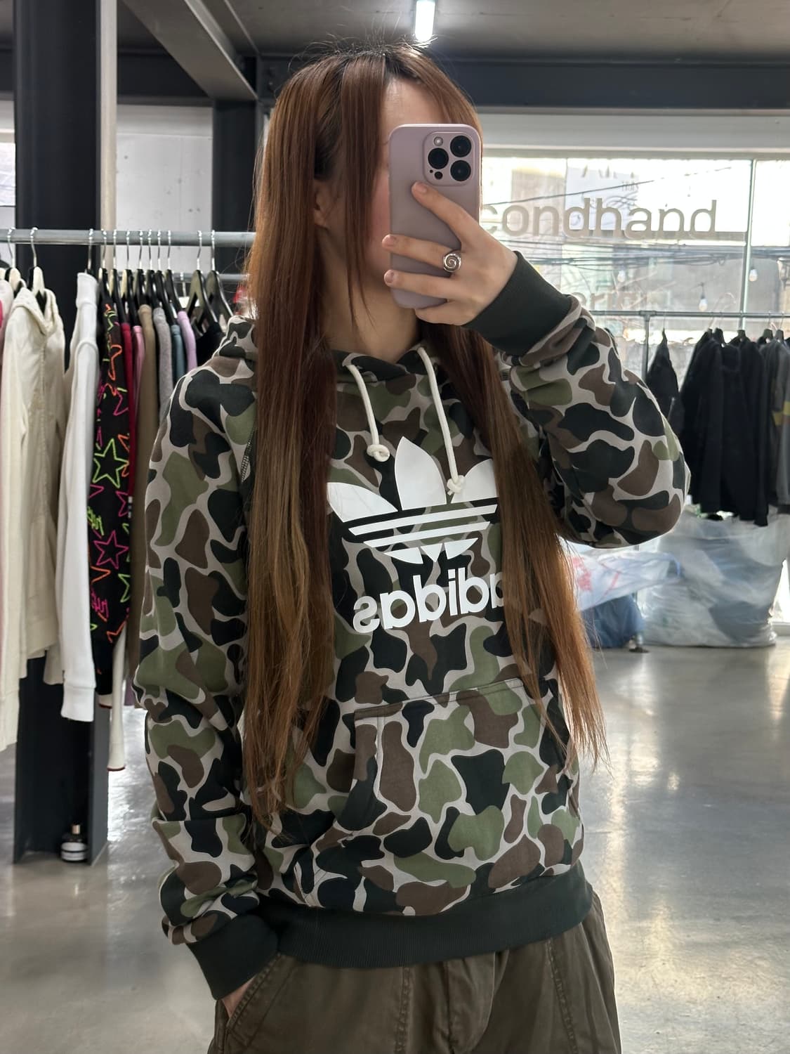 아디다스 카모 트레포일 후드티 상품이미지3