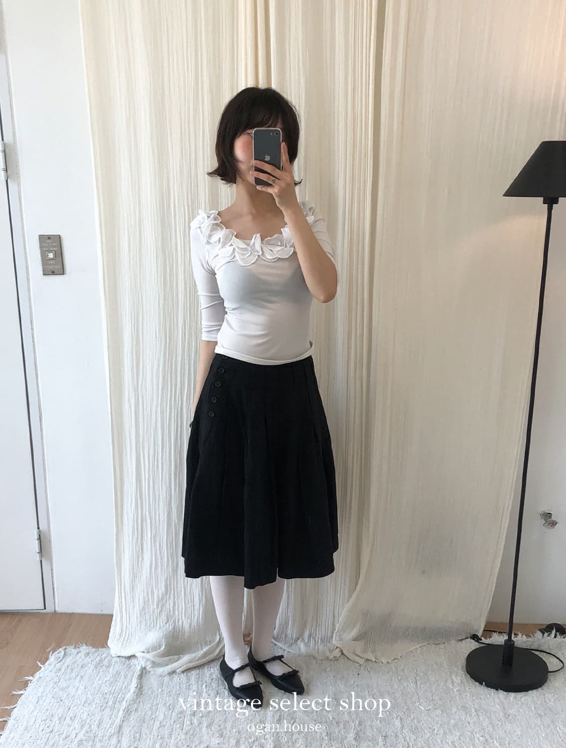 vintage soft petal frill ballet top 상품이미지3