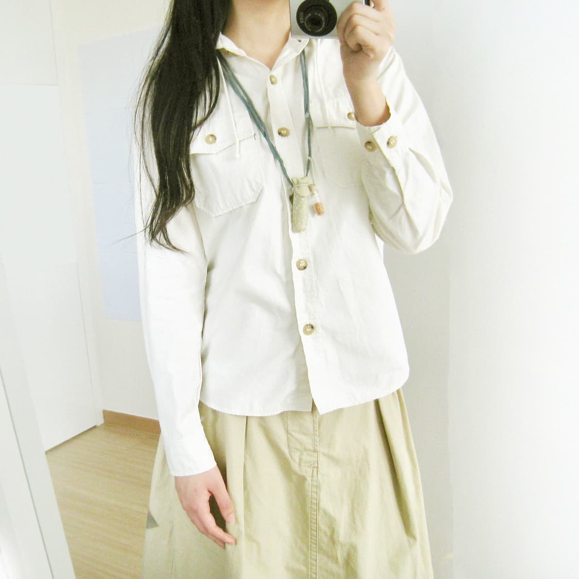 오어슬로우 크림 후드 셔츠  상품이미지1