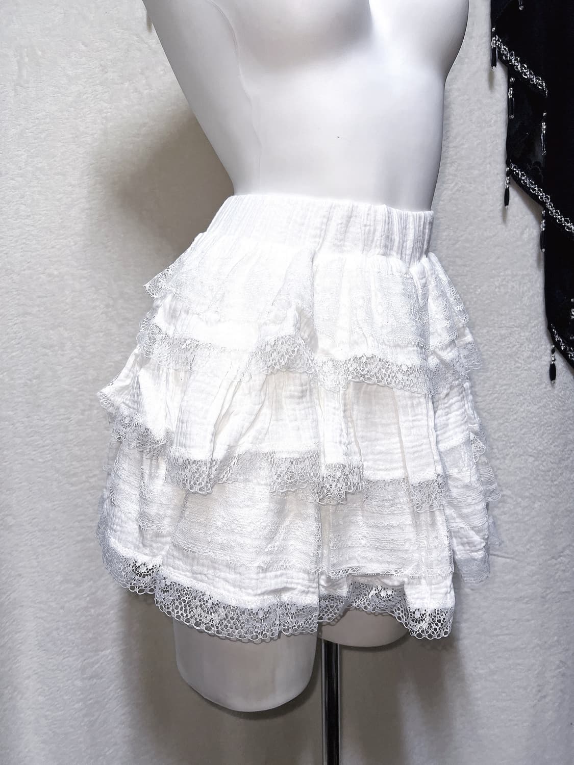 로맨틱갸루 로걀 화이트 레이스 프릴캉캉 스커트 큐롯 달천 페어리 핀터 상품이미지7