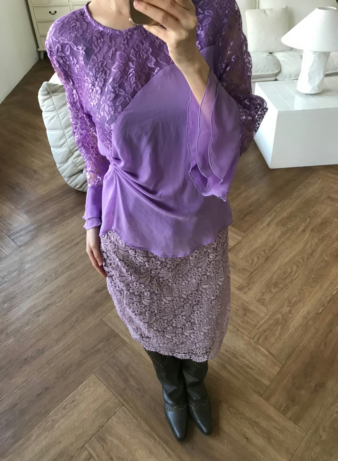vintage purple lace blouse 상품이미지3