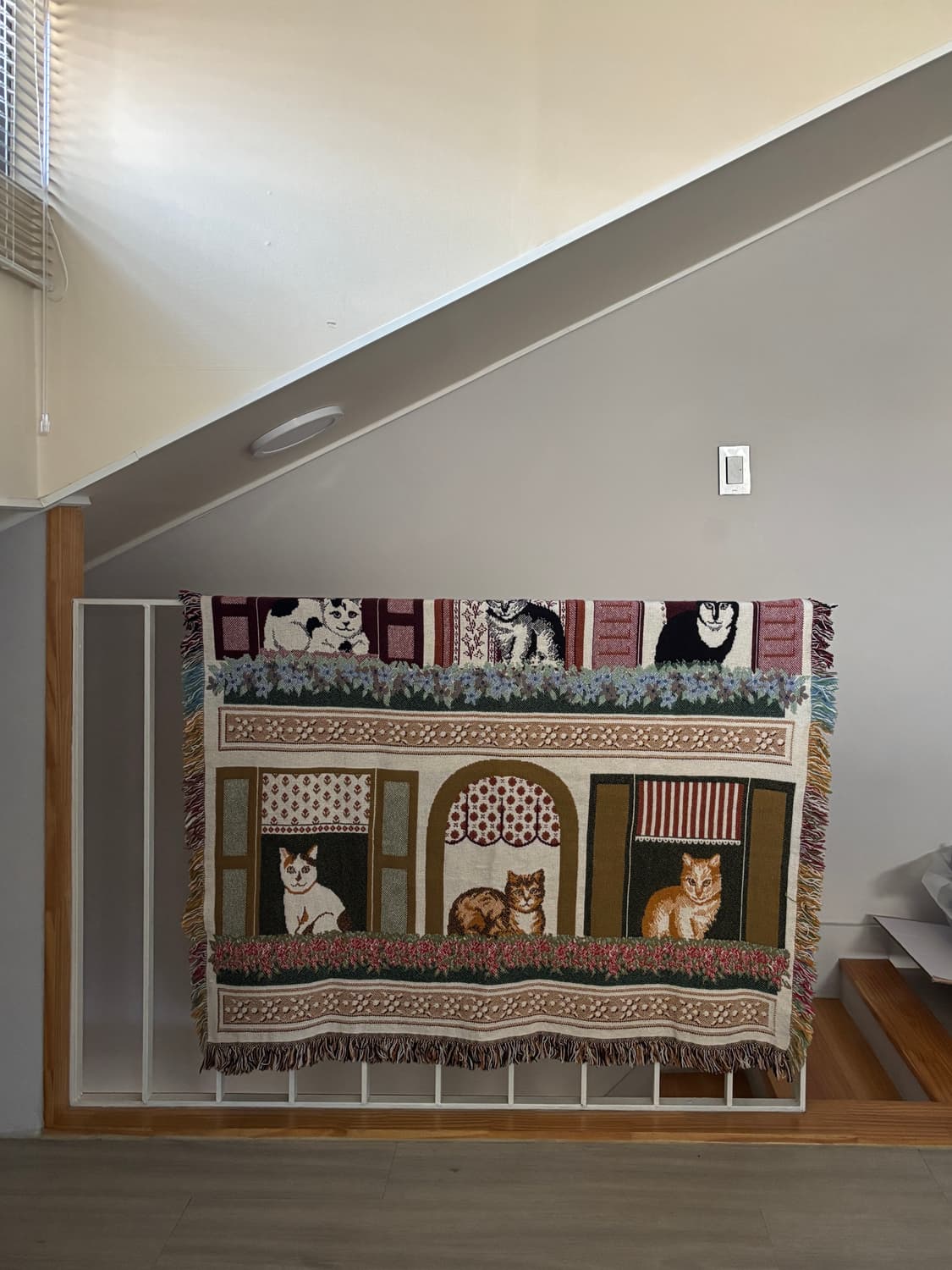 고양이 태피스트리 러그 자수 블랭킷 빈티지 상품이미지2