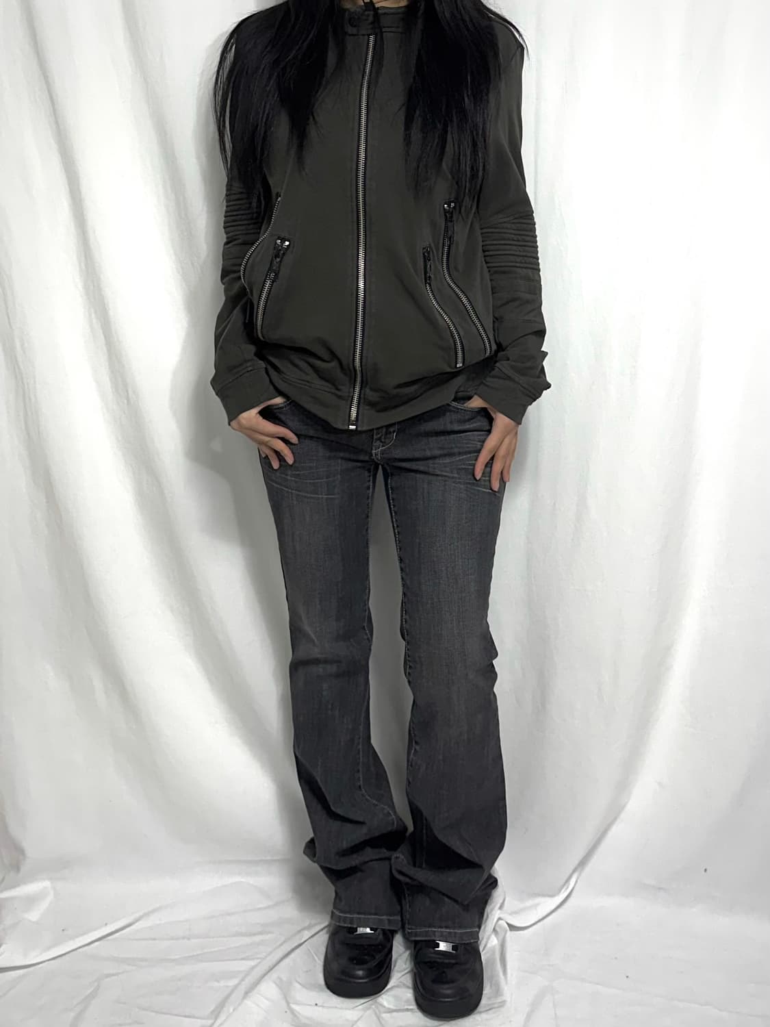 Washed gray boots cut pants 상품이미지1