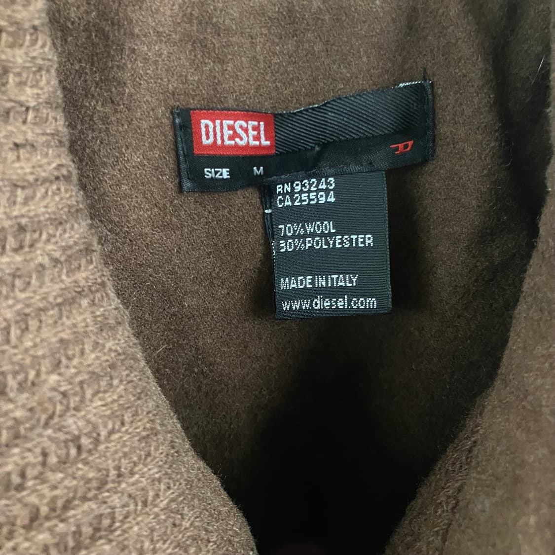 디젤 브라운 울 피코트 M 상품이미지3