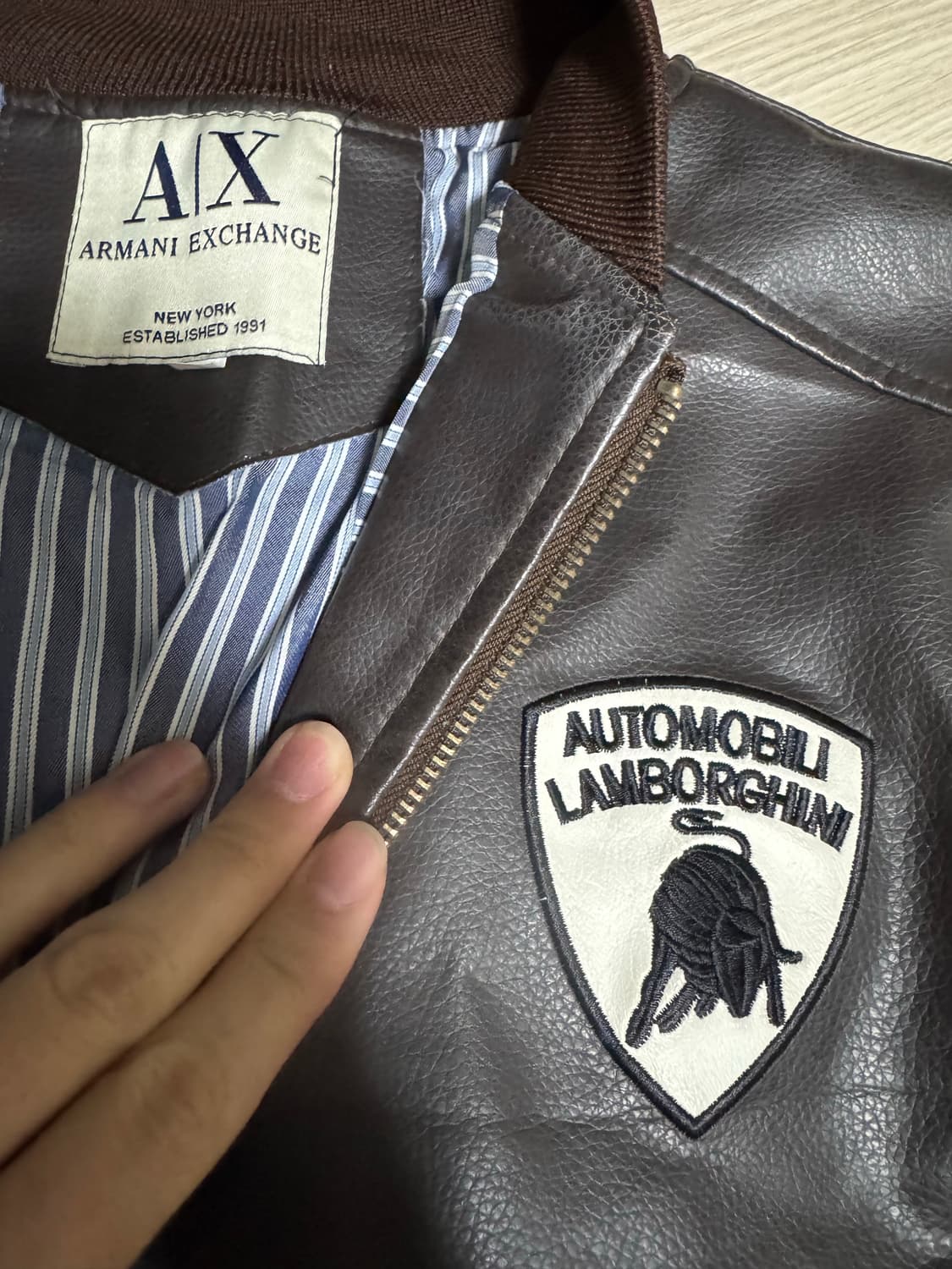 아르마니 익스체인지x 람보르기니 레더 자켓 m 상품이미지2