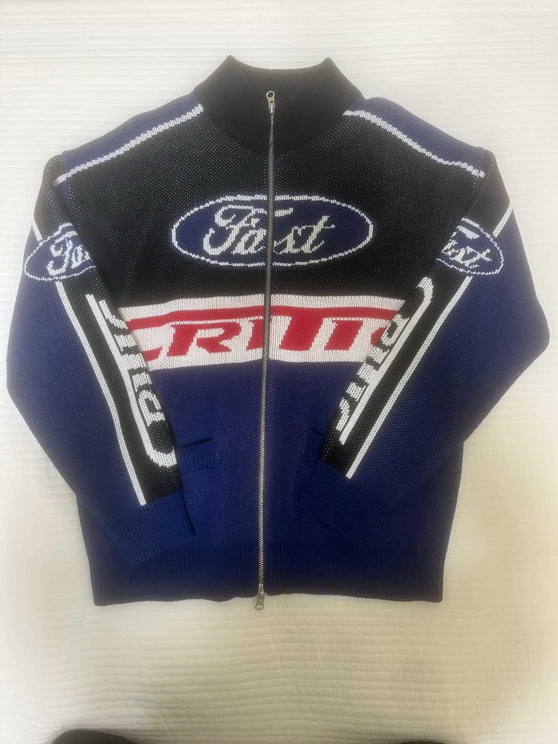 크리틱 레이싱 니트 집업 상품이미지1