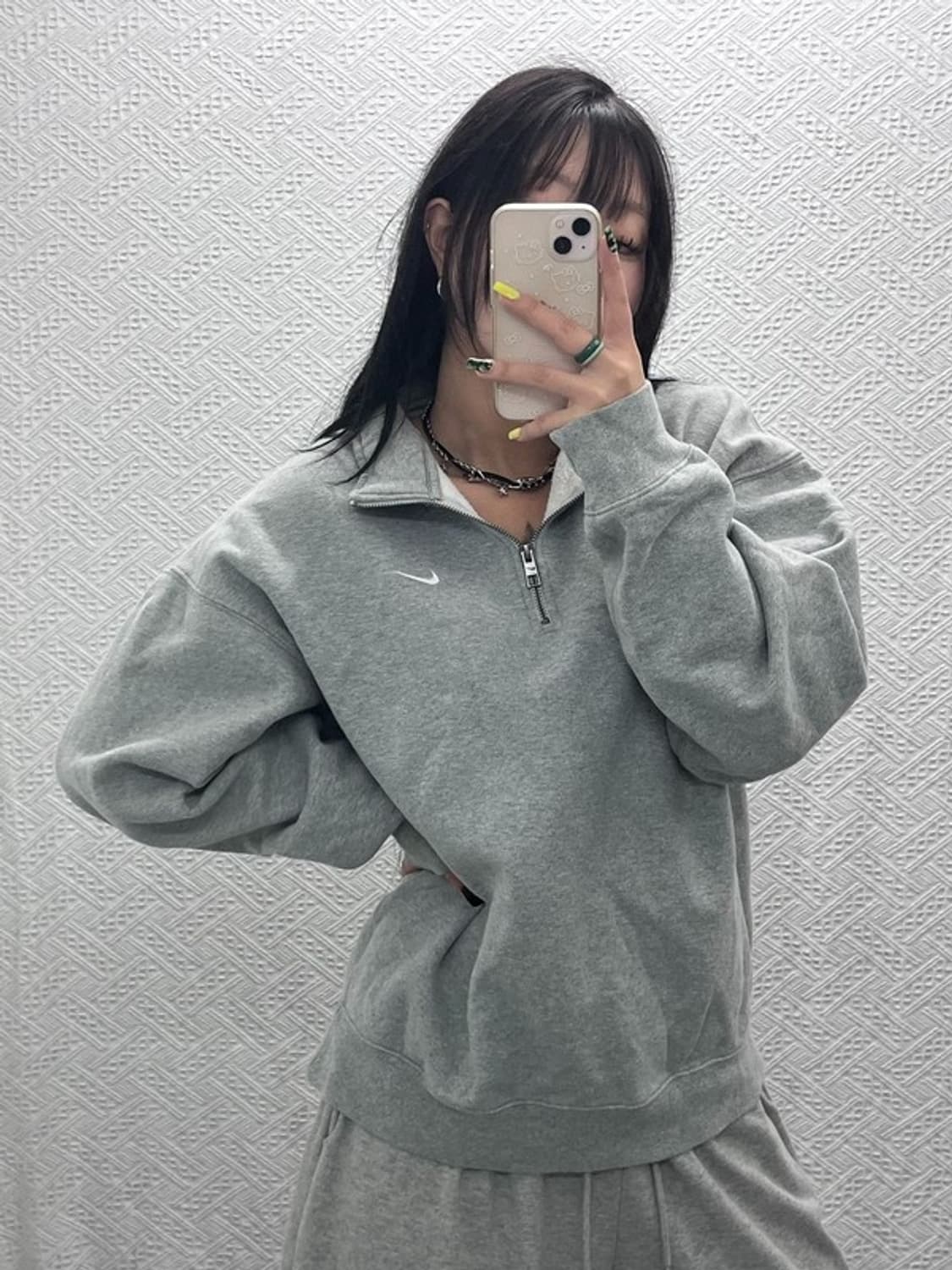 나이키 빈티지 캐주얼 반집업 기모 맨투맨 스웻셔츠 L C07482 상품이미지2