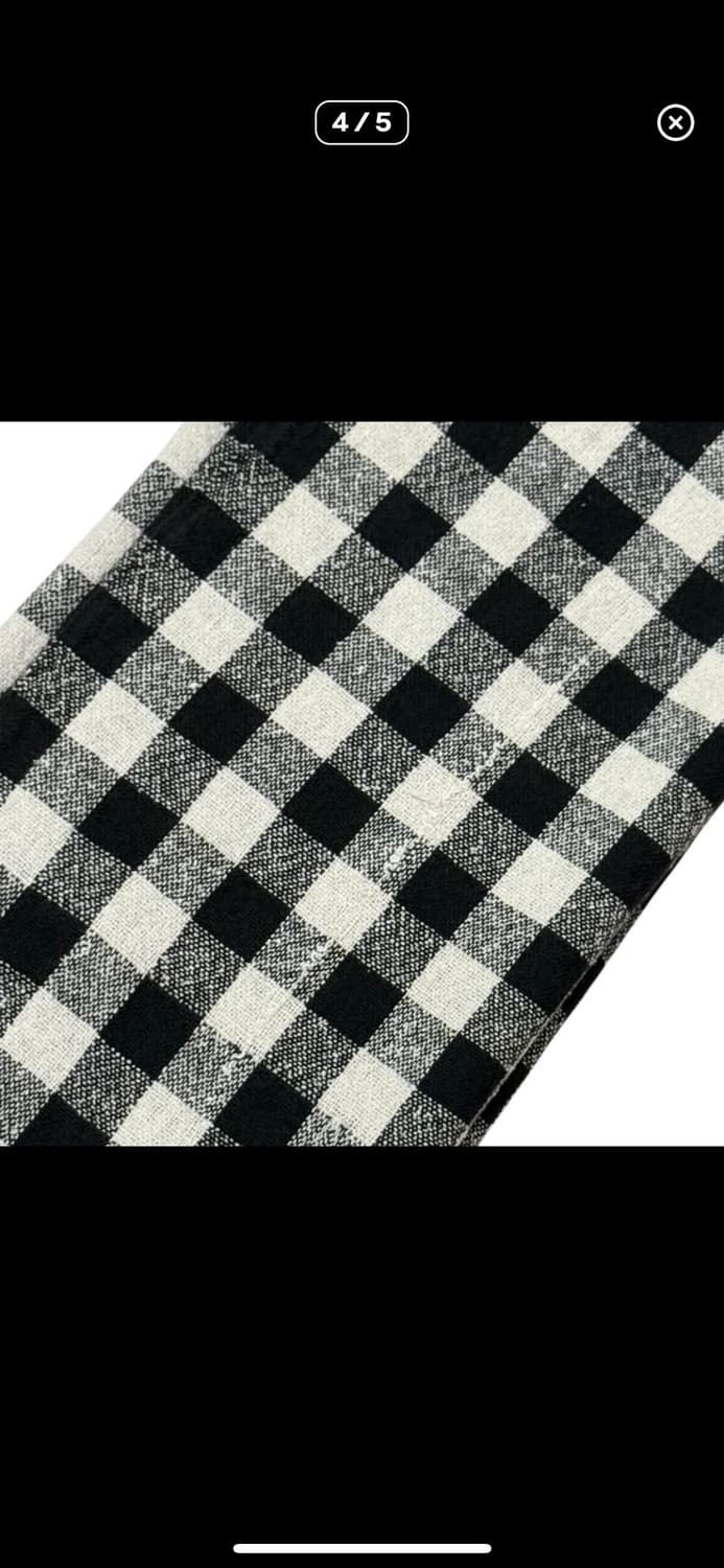 요지야마모토 실크 체크 스톨 머플러 상품이미지4