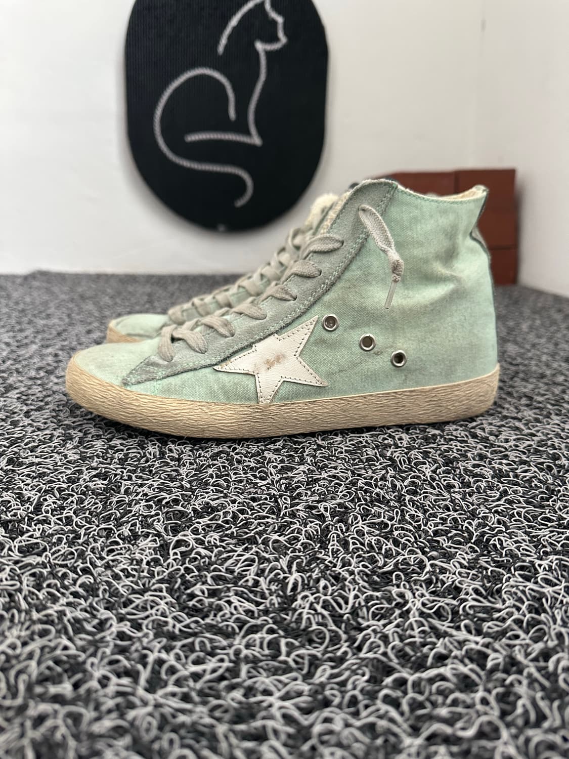 골든구스 스웨이드 어퍼 라미네이티드 프란시 스니커즈 실버 밀리터리 상품이미지2