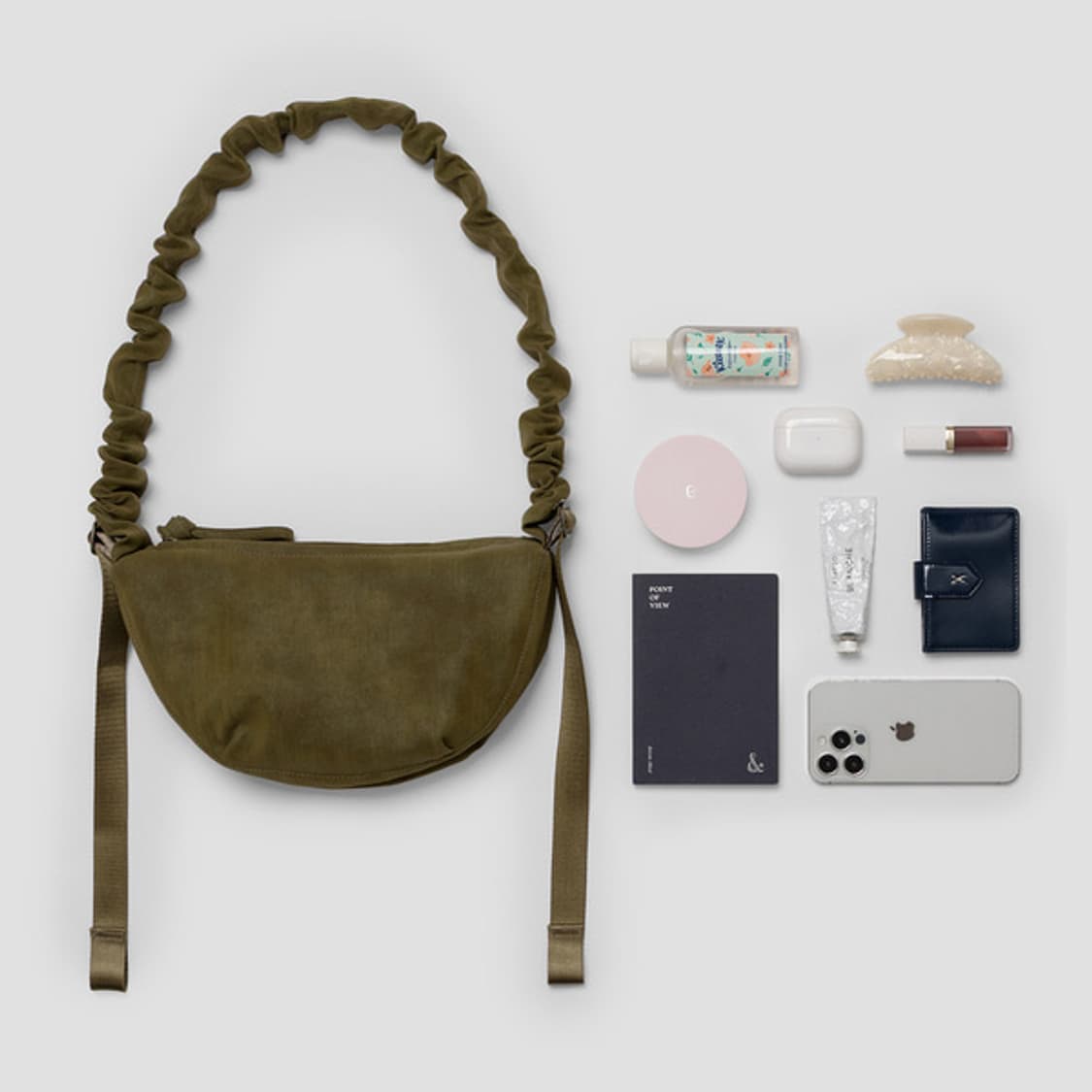 데일리 셔링백 폭스 스웨이드 스모키 카키 상품이미지3