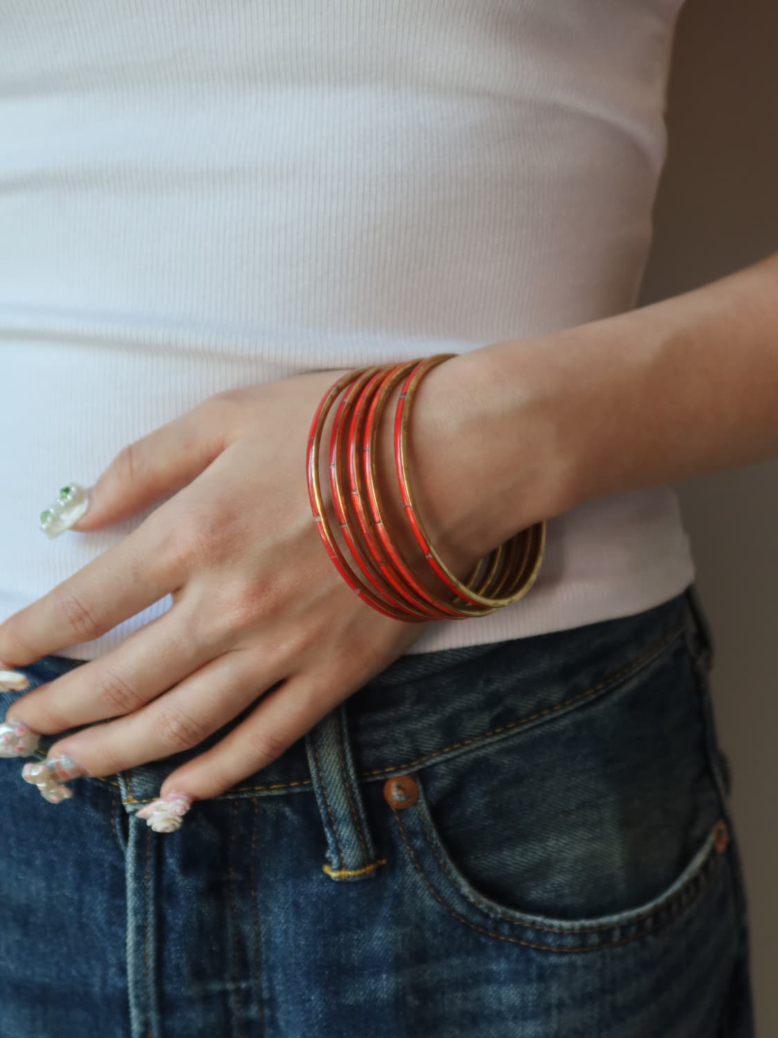red slim bangle set 상품이미지2