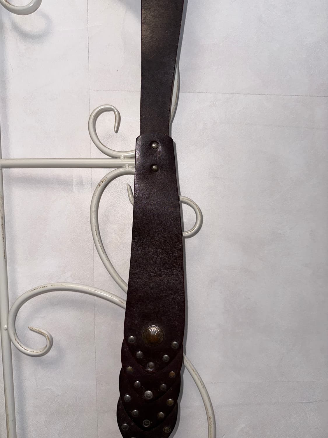 Dark brown bold flower buckle belt  상품이미지5