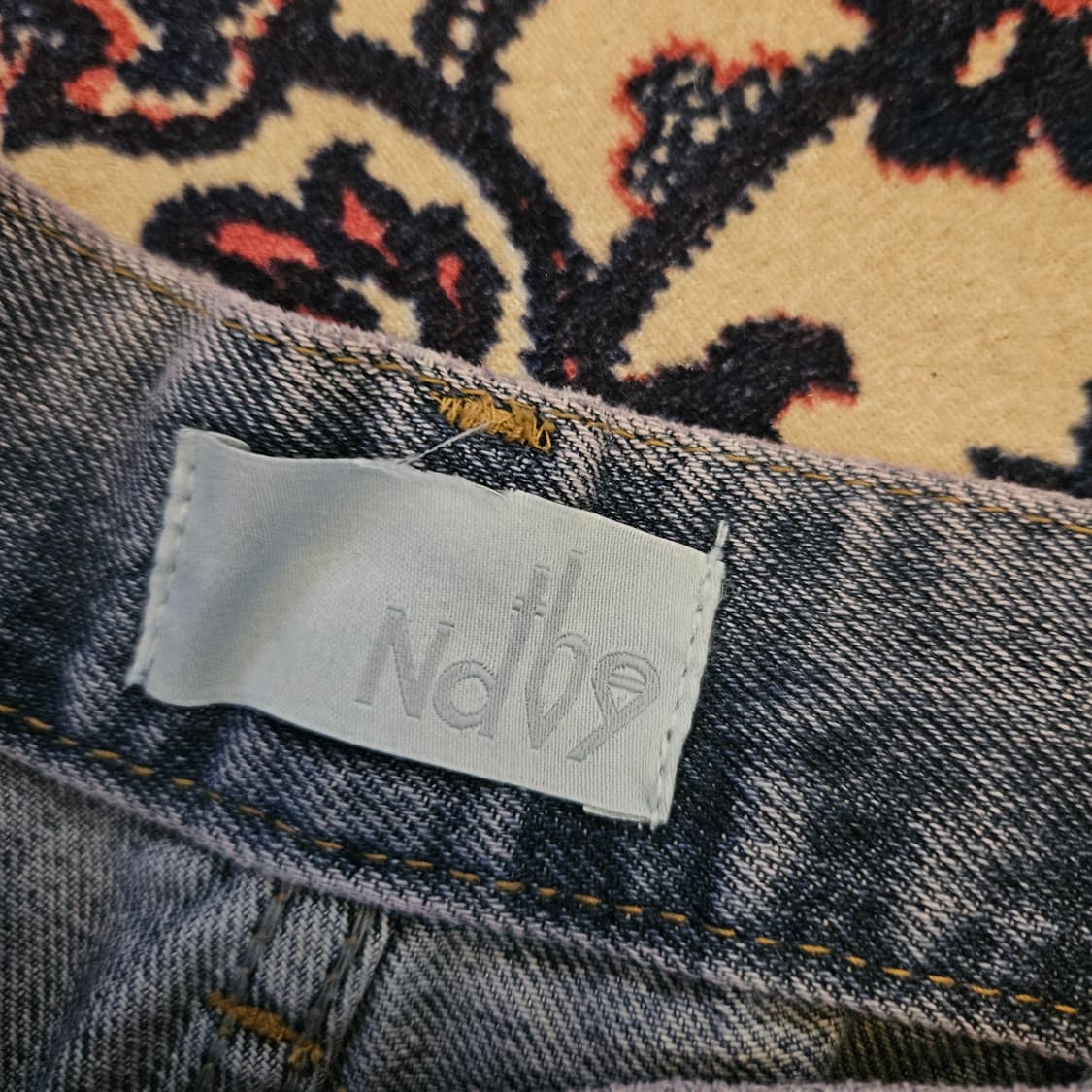 NEWDEED 퍼플워싱 심플 데미지 와이드 데님팬츠 M 상품이미지7