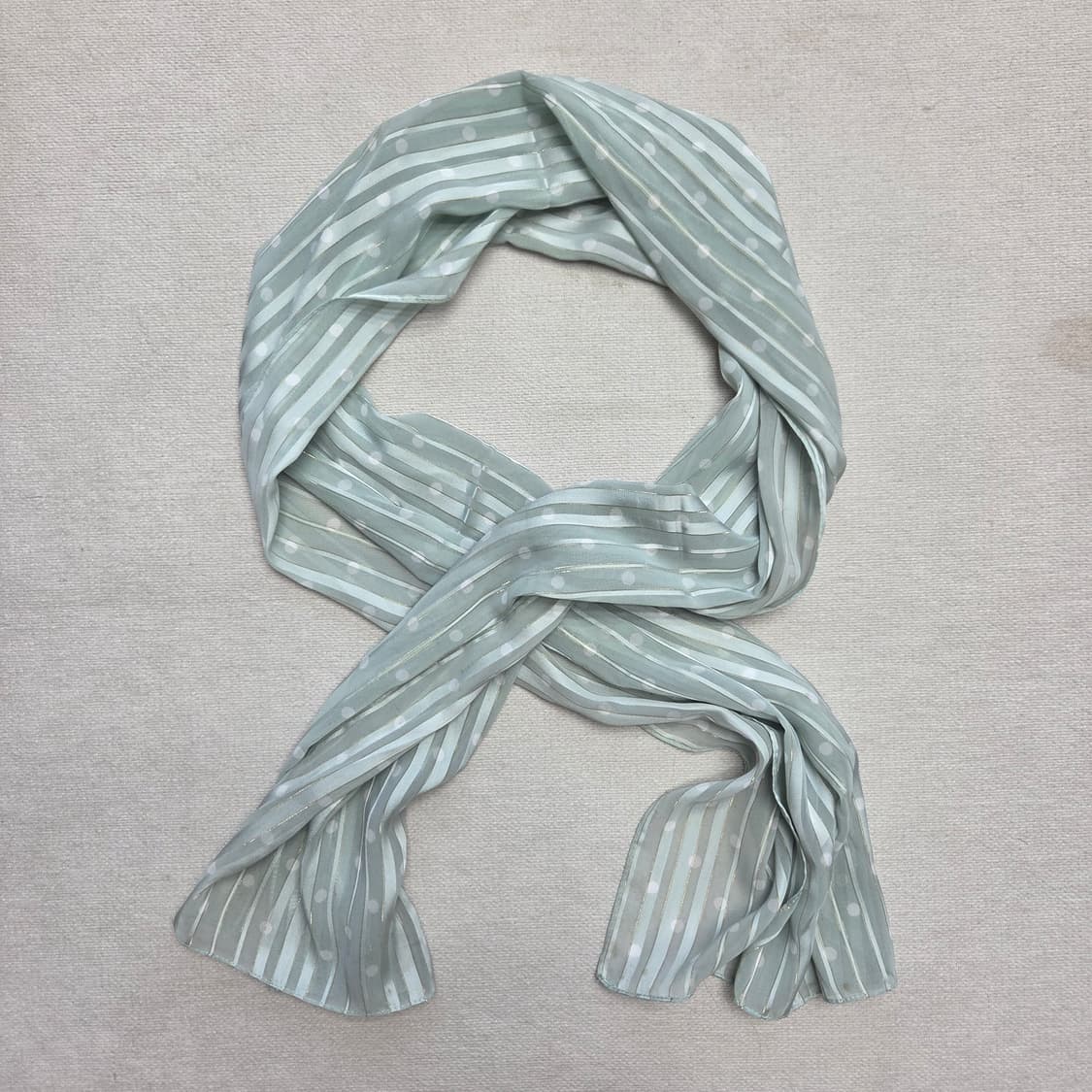 모리걸 하구미 민트 스트라이프 도트 스카프 상품이미지1