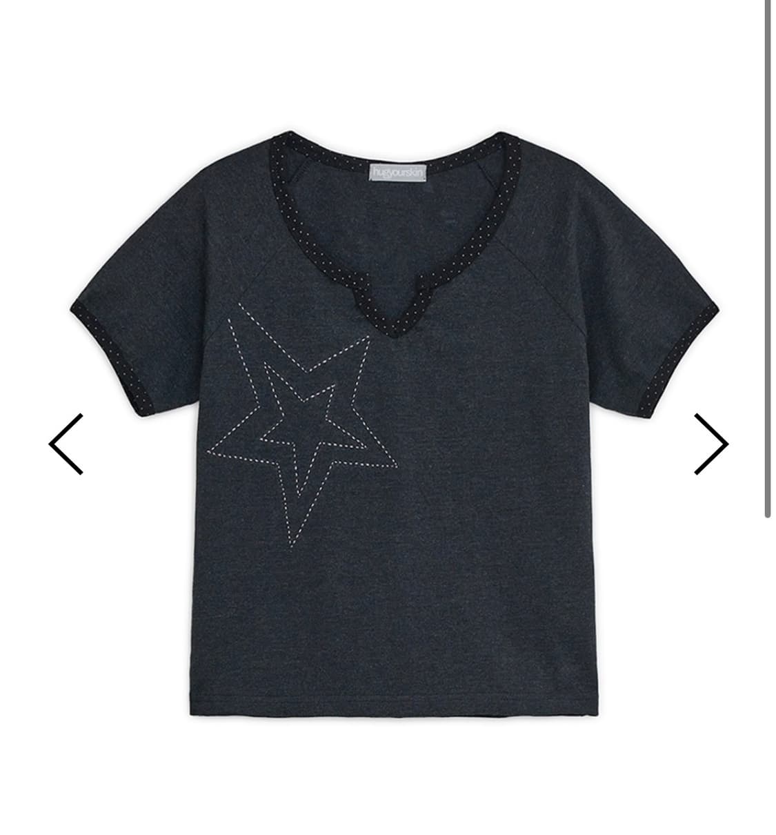 Star stitched top (Charcoal) 상품이미지1