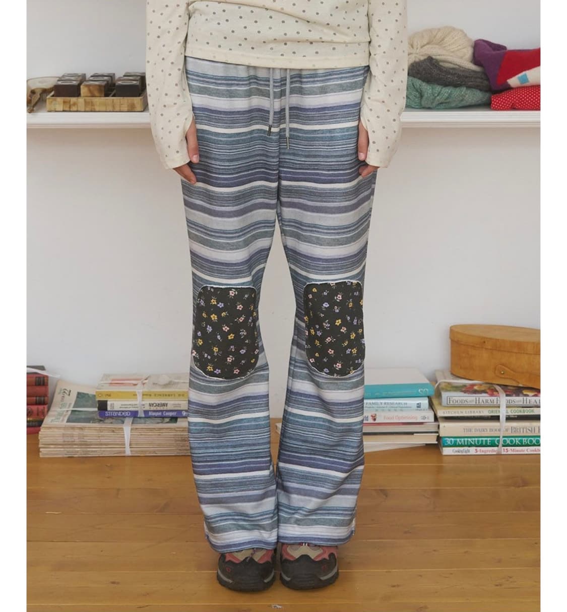 펀프롬펀 패치 스트라이프 밴딩 팬츠 상품이미지2