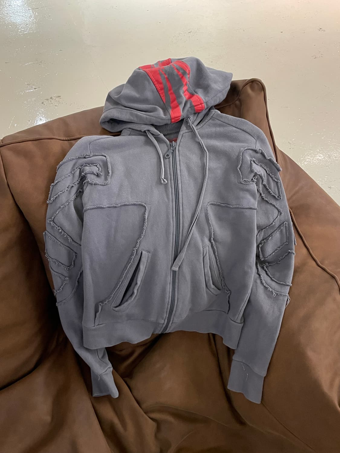 2000s 마리떼프랑소와저버 펑크 스트릿 후드집업 상품이미지5