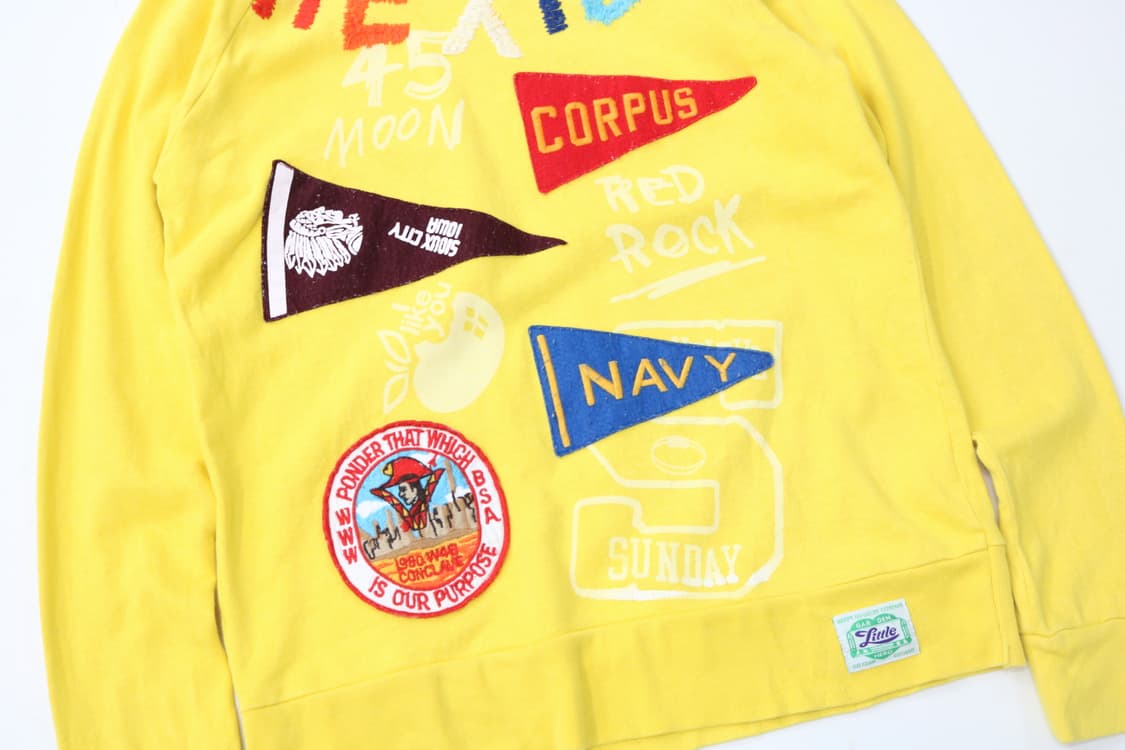 45rpm 빈티지 옐로우 아카이브 패치 & 그래픽 래글런 스웻셔츠 상품이미지7