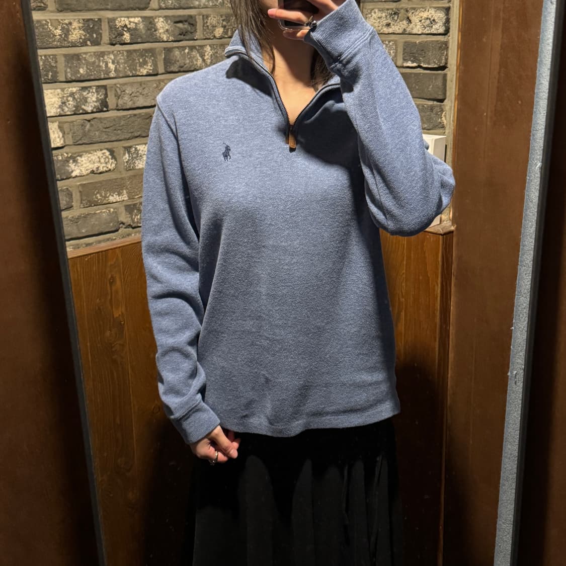 S) 폴로 랄프로렌 반집업 풀오버 코튼 니트 하늘색 소라색 상품이미지8