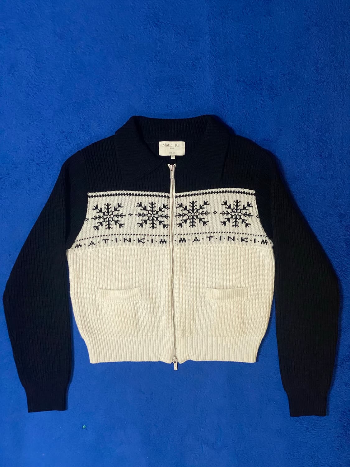 MatinKim 마뗑킴 스노우플레이크 니트집업 블랙 상품이미지1