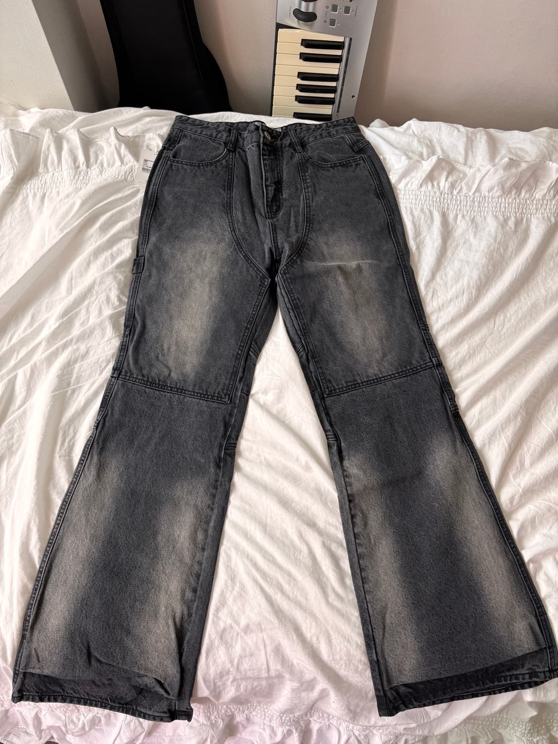 Vintage Double Knee Boots Cut Denim Grey 상품이미지2