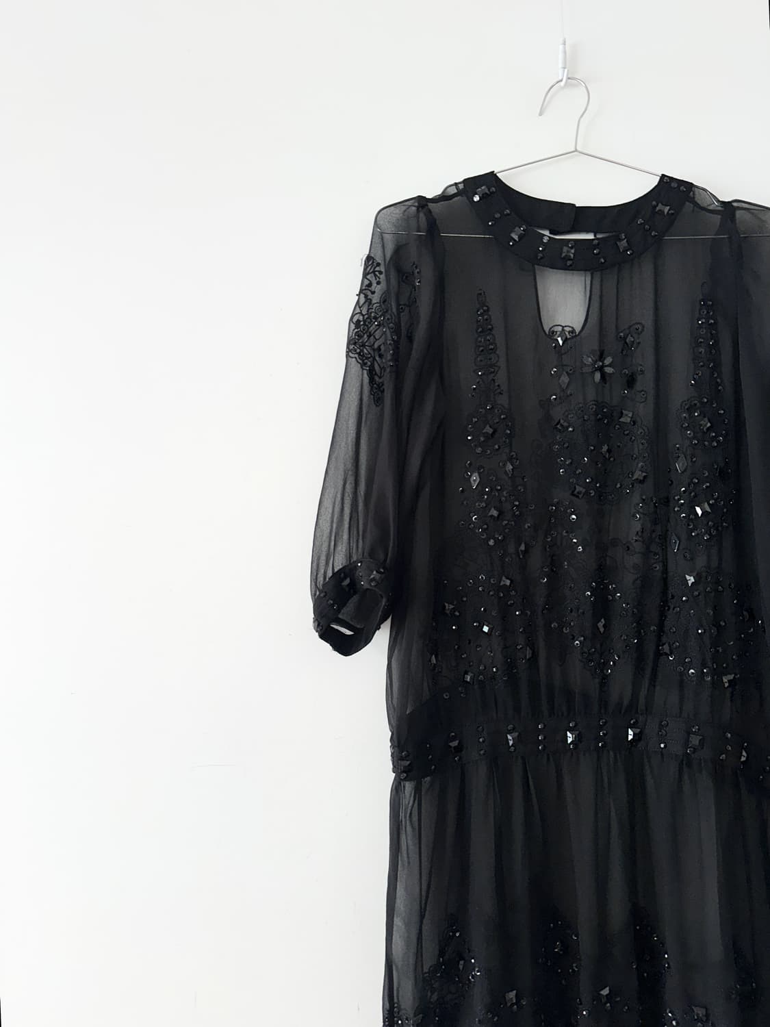 Tunic beads sheer ops / black 상품이미지2