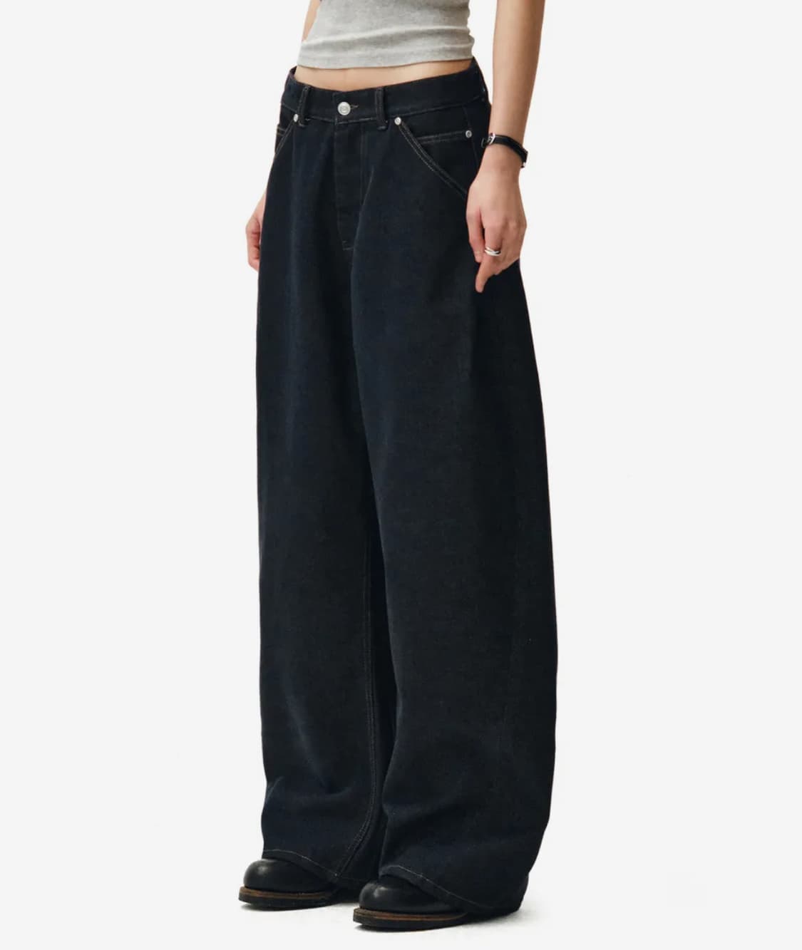 새상품) 데케트 우먼 Cinchback Barrel Wide Jeans 상품이미지2