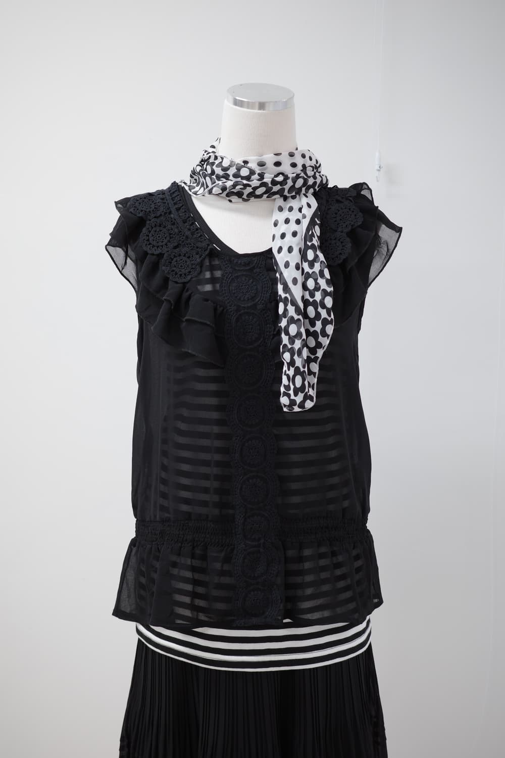 Dot flower pattern scarf 상품이미지6