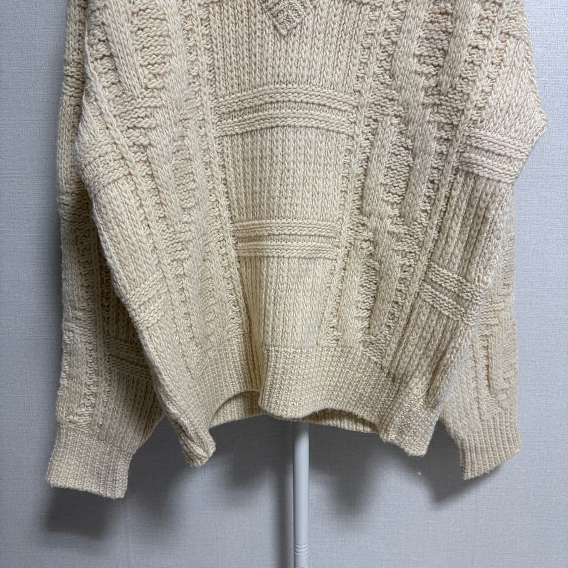 펜들턴 Made in USA 퓨어 버진 울 피셔맨 니트 / 베이지, L 상품이미지3