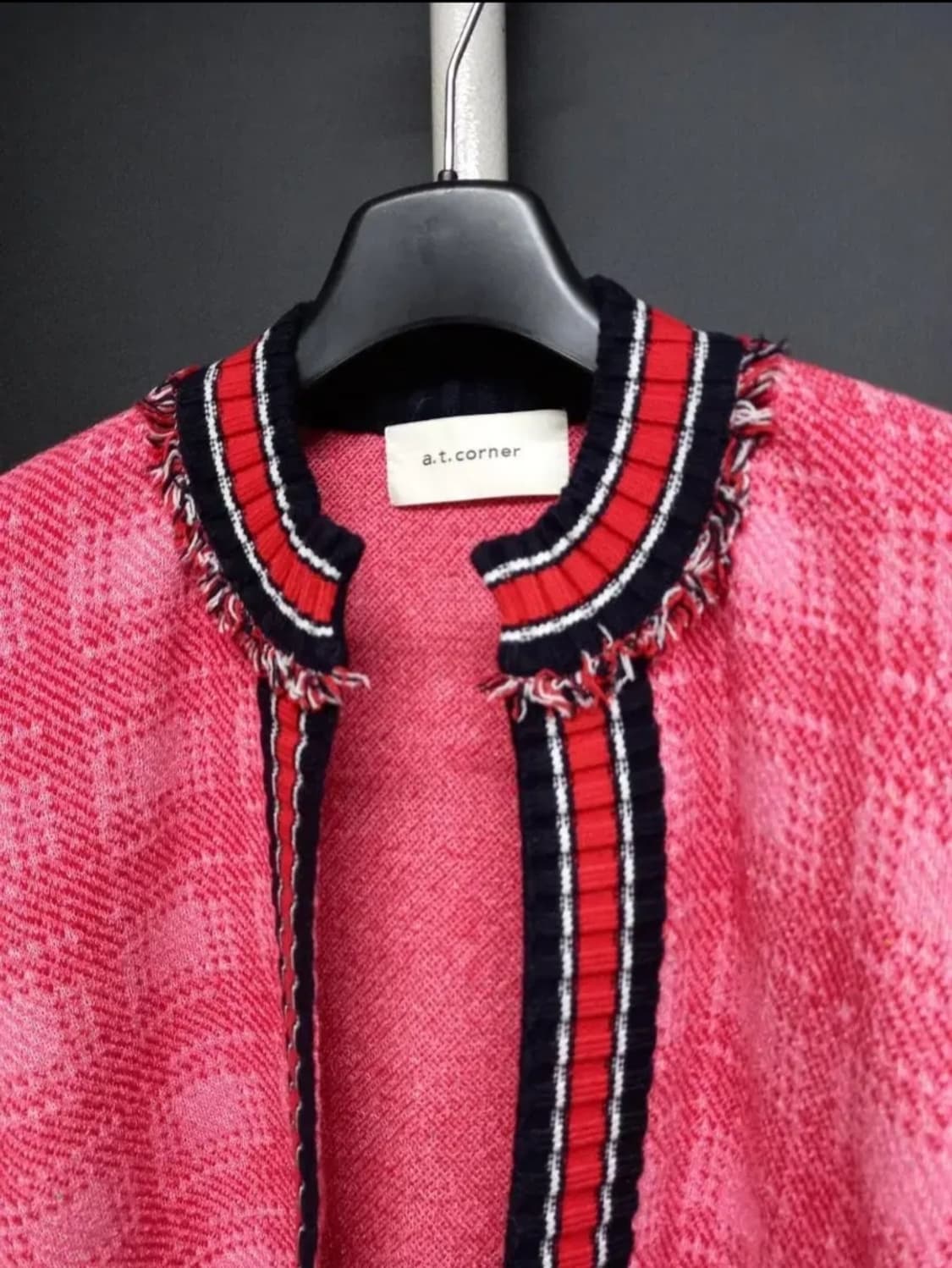 새 엣코너 AT CORNER 춘추 레드 가디건 55 상품이미지6
