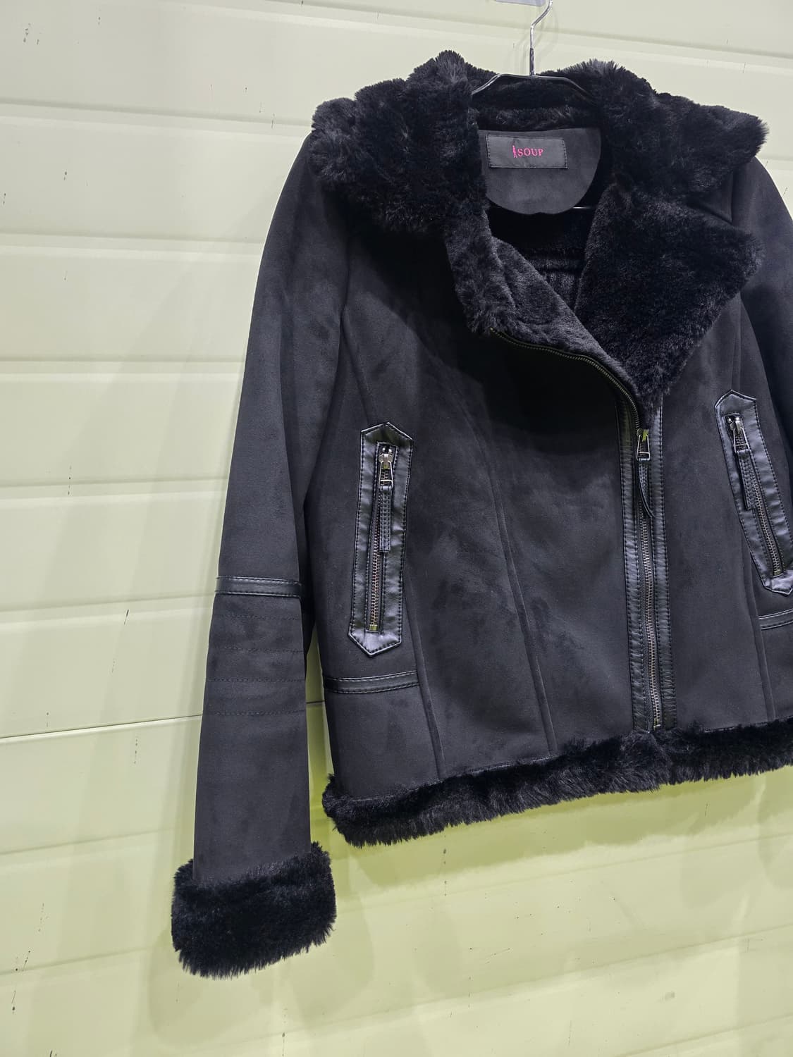 Soup 블랙 무스탕 라이더 자켓 55 상품이미지3