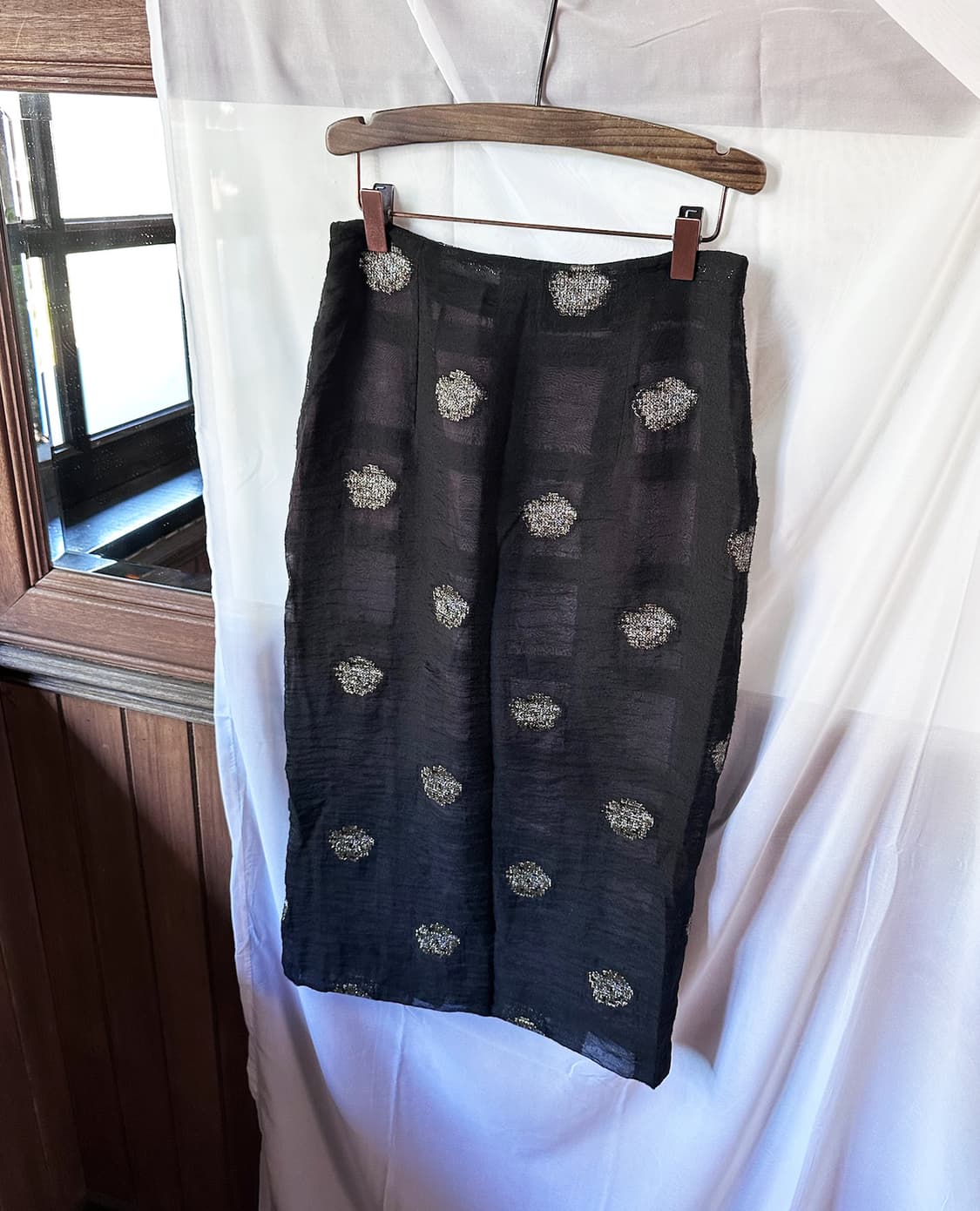 NEEDLES sheer jacquard dot layered skirt 상품이미지7